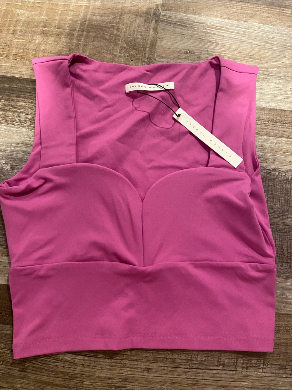 Susana Monaco Magenta Sweetheart Crop Tank